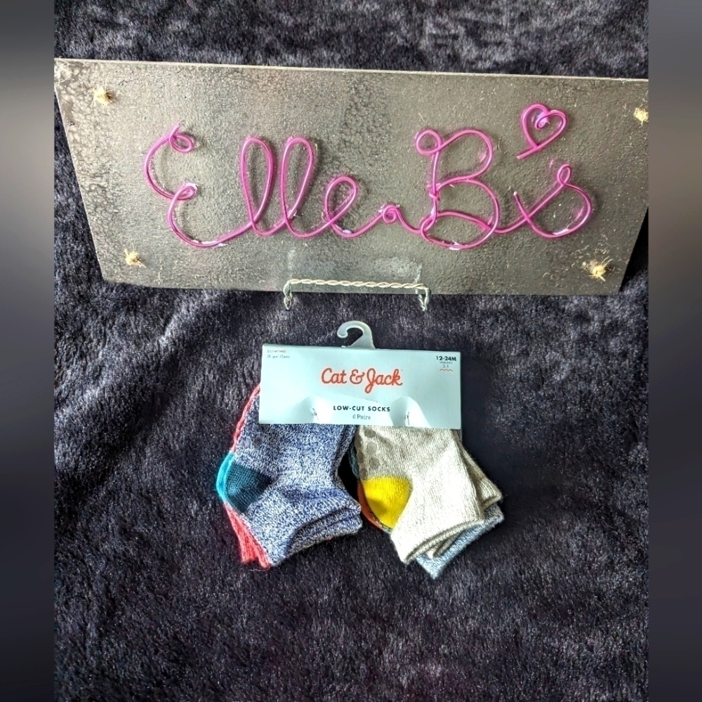 NWT Cat & Jack 6 Pack Low Cut Socks 12-24M